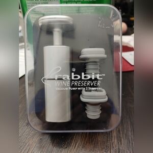 Rabbit Wine Preserver with Two Stoppers New! Unopened